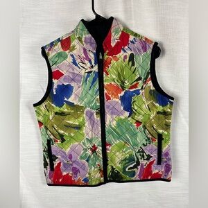 Quilted Vest Reversible Floral Cottagecore Vintage Style